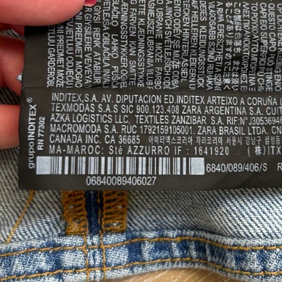 ZARA The Sculpted Denim Bodice Bustier Corset Blue Wash Strapless Crop Top S - Picture 7 of 10